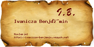Ivanicza Benjámin névjegykártya