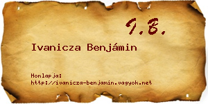 Ivanicza Benjámin névjegykártya
